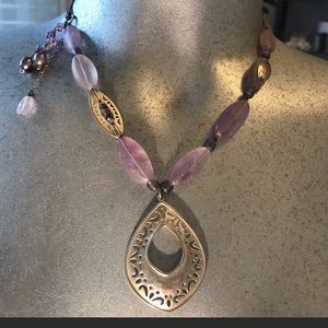 vintage Silpada 925 Amethyst Necklace 17 inches